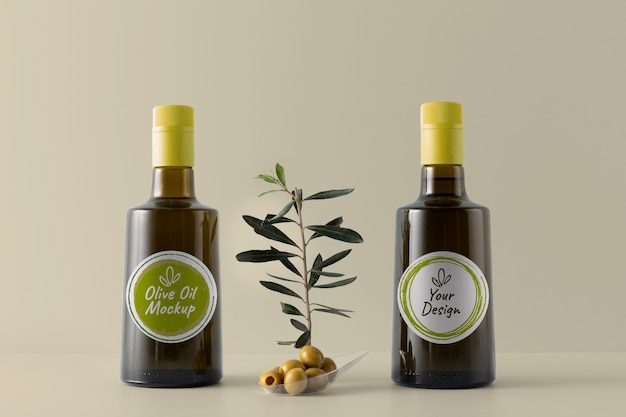 PSD makieta butelek z oliwą z oliwek