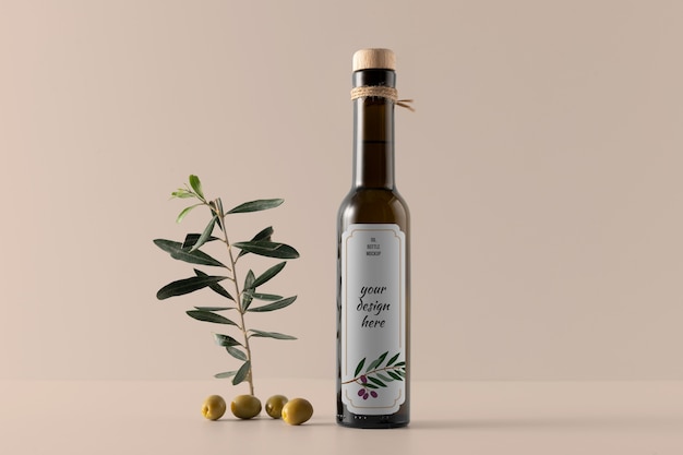 PSD makieta butelki oliwy z oliwek