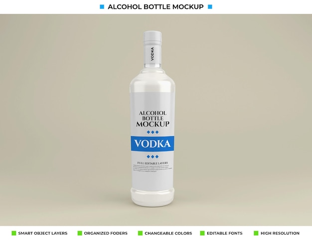 Makieta Butelki Wódki Alkoholowej W Koncepcji Napoju