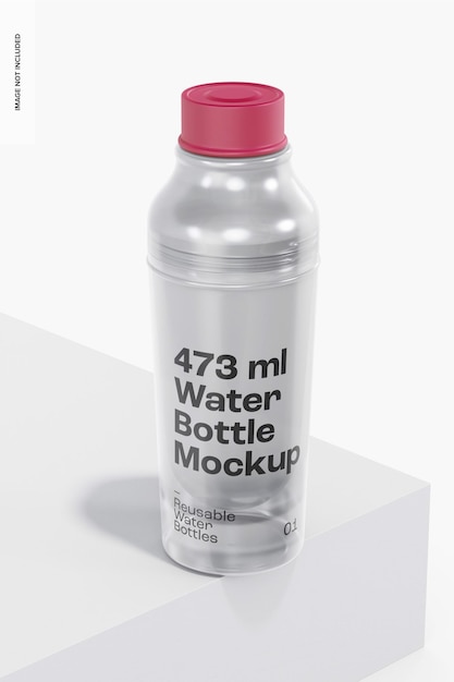PSD makieta butelki wody o pojemności 473 ml na podium