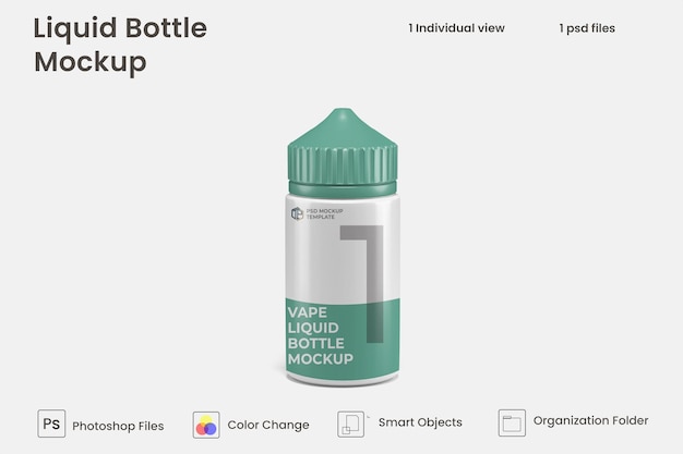 PSD makieta butelki z kroplomierzem w płynie premium psd