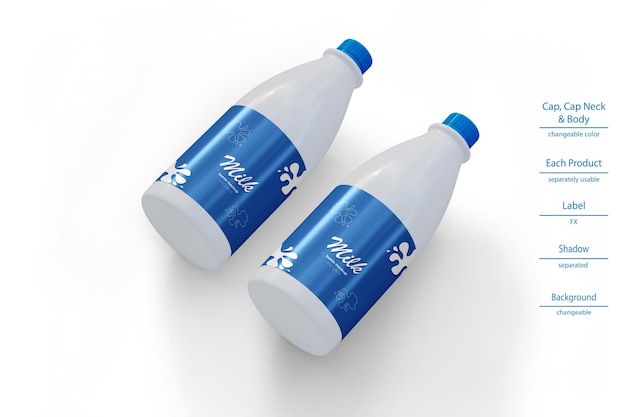 PSD makieta butelki z mlekiem