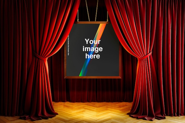 Makieta czerwonych zasłon teatralnych 05