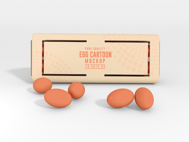 PSD makieta do pakowania jajek z kartonem