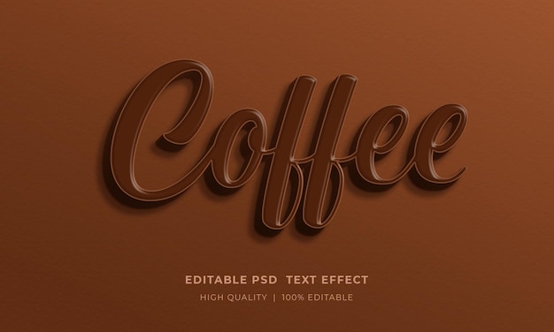 PSD makieta efektu tekstu kawy
