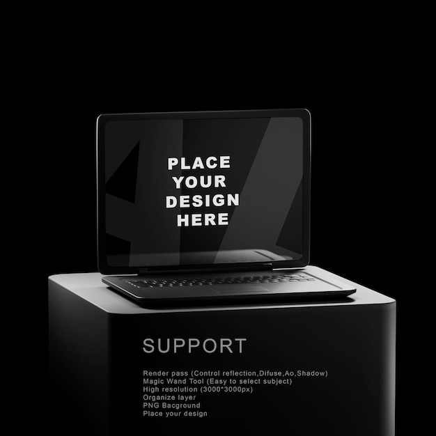 PSD makieta ekranu odbicia laptopa psd do edycji za darmo