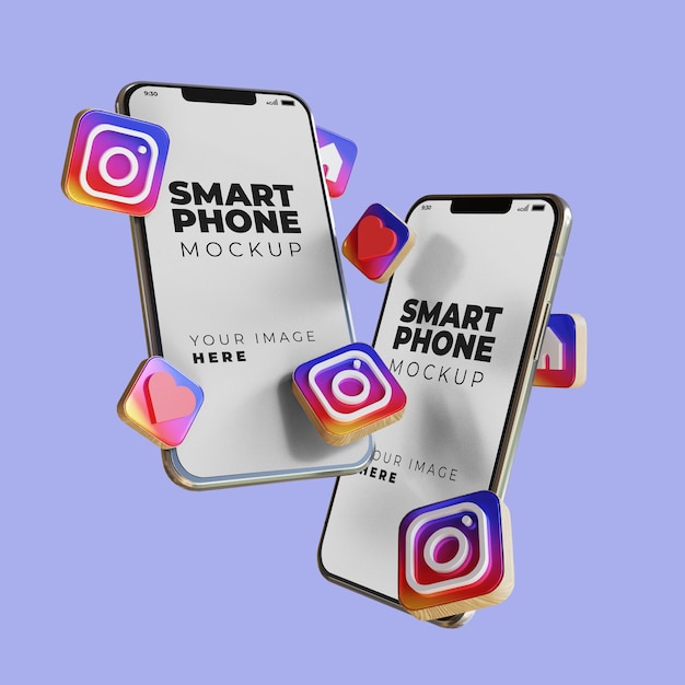 Makieta Ekranu Smartfona 3d Instagram