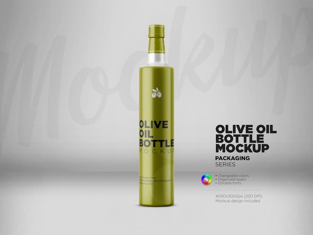 PSD makieta etykiety butelki oliwy z oliwek