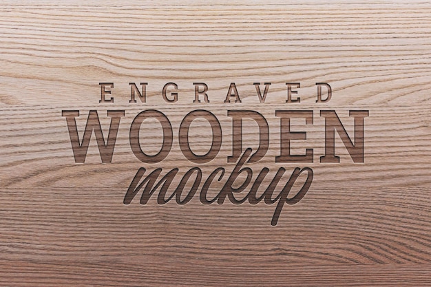 makieta grawerowanego drewnianego logo