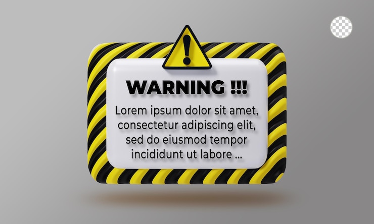 PSD makieta interfejsu okna ostrzegawczego renderowania 3d