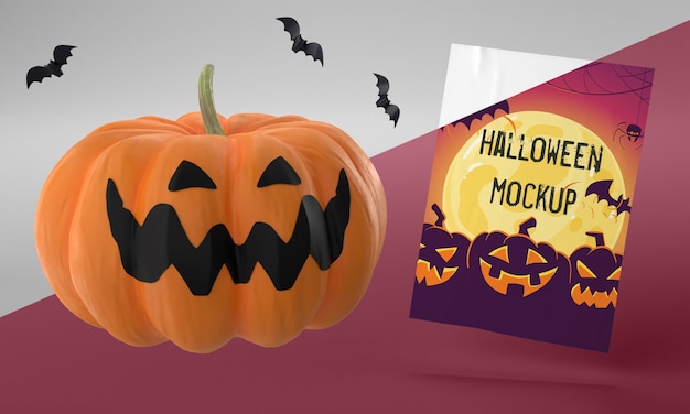 Makieta Karty Halloween Z Przerażającą Dynią