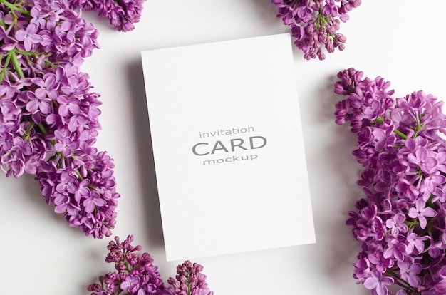PSD makieta karty zaproszenia ślubne z wiosennymi kwiatami bzu