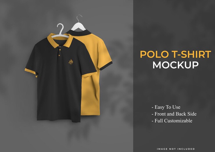 Makieta koszulki polo z przodu iz tyłu