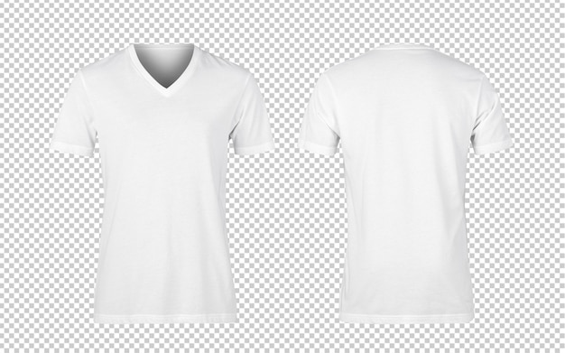 PSD makieta koszulki v-nect biała kobieta z przodu i tyłu