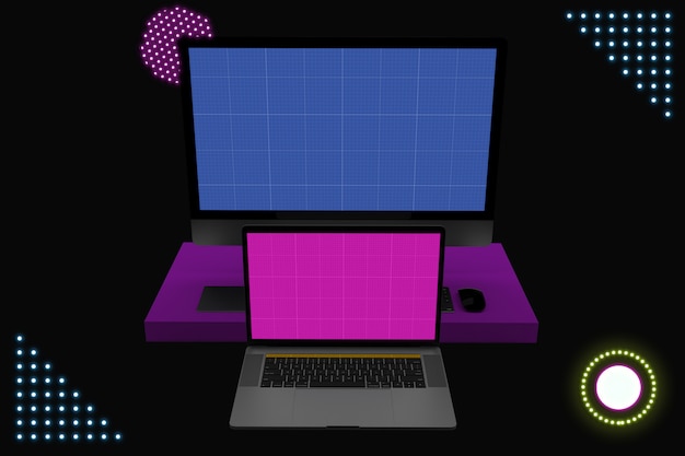 Makieta Laptopa Neon