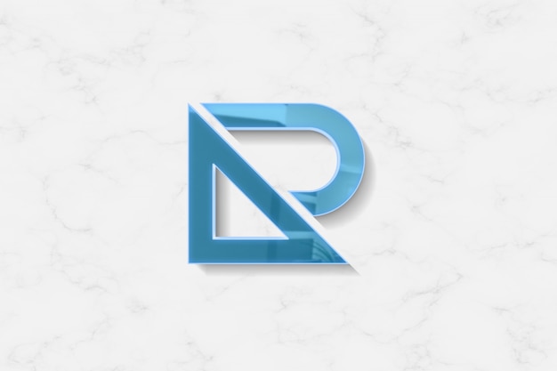 Makieta logo 3D z przodu na ścianie