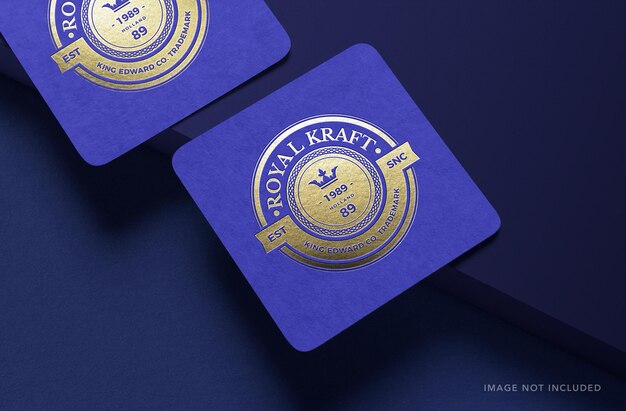 PSD makieta logo kraft paper typografii