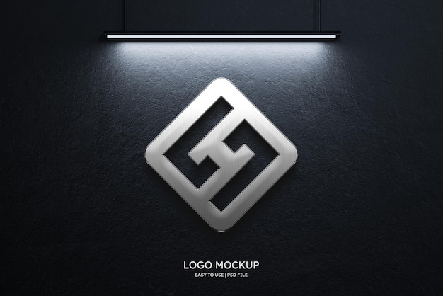Makieta logo na szarej ścianie
