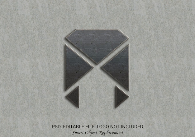 PSD makieta logo ściany efekt tekstowy 3d