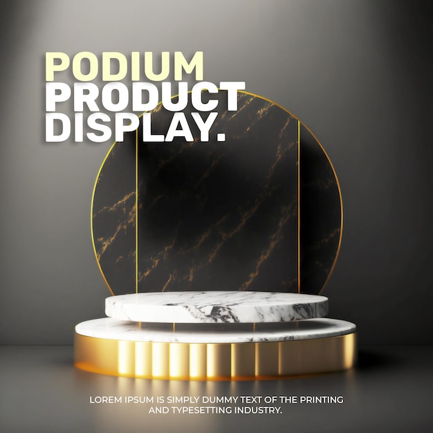 PSD makieta luksusowego wyświetlacza sceny na podium dla sceny prezentacji produktu do renderowania 3d wyświetlania produktu