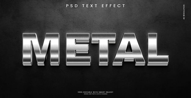 PSD makieta metalicznego efektu tekstowego 3d