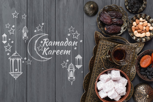 Makieta miejsce z koncepcją ramadanu