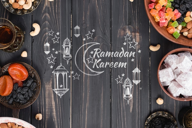 Makieta miejsce z koncepcją ramadanu