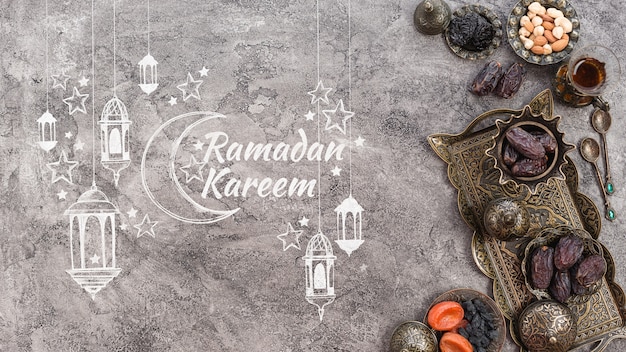 Makieta miejsce z koncepcją ramadanu