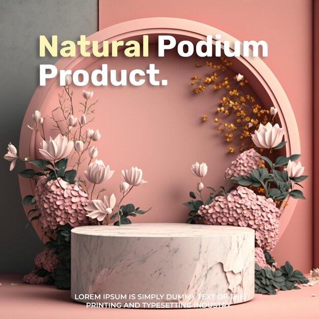 makieta naturalnego wyświetlacza scenicznego do sceny prezentacji produktu wyświetlanie produktu renderowania 3d