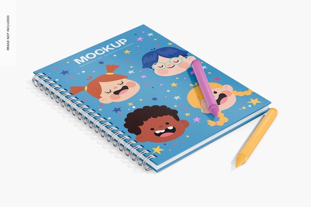 Makieta Notebooka Do Kolorowania Na Dzień Dziecka, Perspektywa
