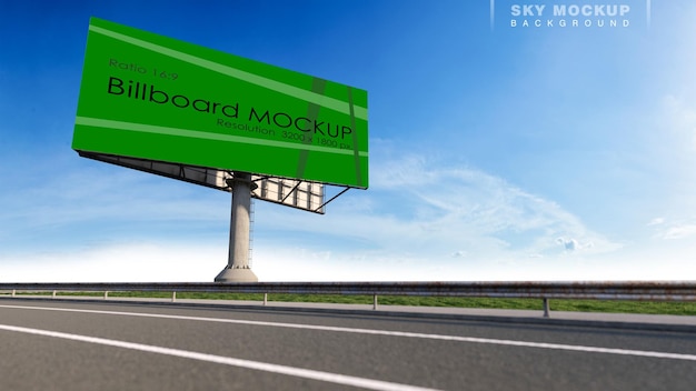 Makieta obrazu trójwymiarowego billboardu obok autostrady