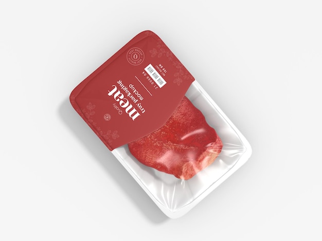 Makieta opakowania na mrożone mięso w tacce
