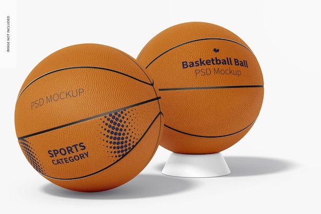 PSD makieta piłek do koszykówki, widok z tyłu i z przodu