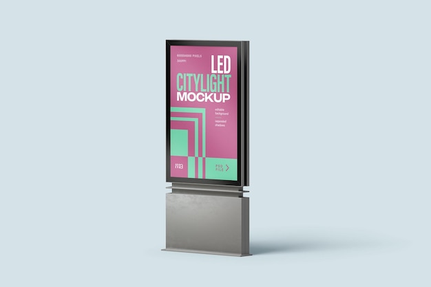 PSD makieta plakatu led citylight