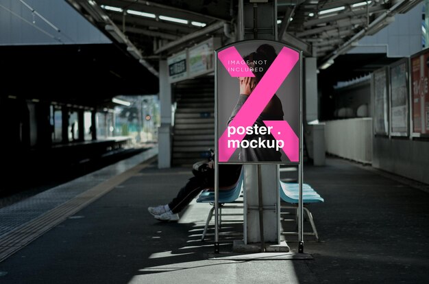 PSD makieta plakatu na stacji kolejowej