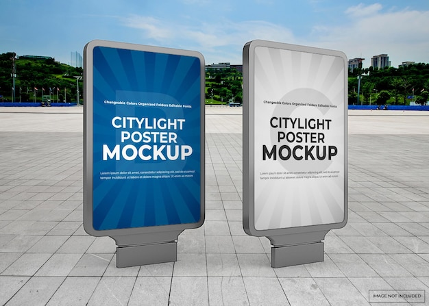 Makieta plakatu na zewnątrz citylight