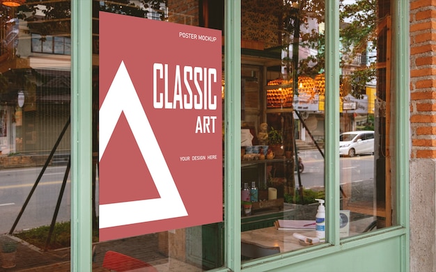 Makieta plakatu promocyjna umieszczona przed restauracją