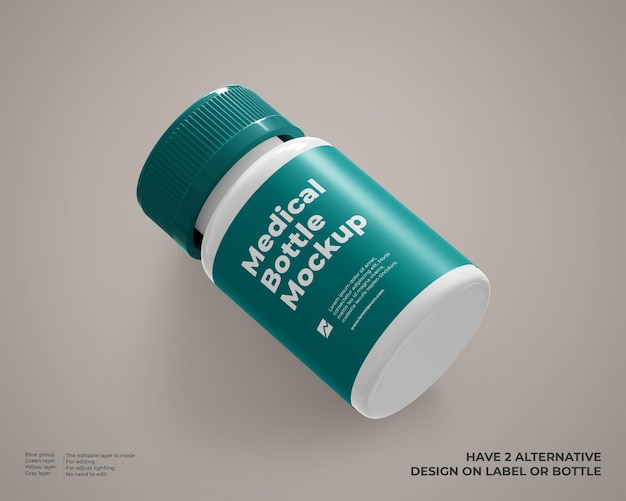 Makieta Plastikowej Butelki Medycznej Wygląda Perspektywicznie