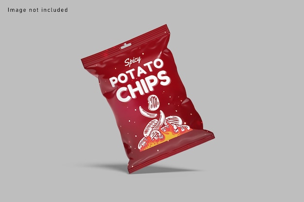 Makieta plastikowej torby z przekąskami