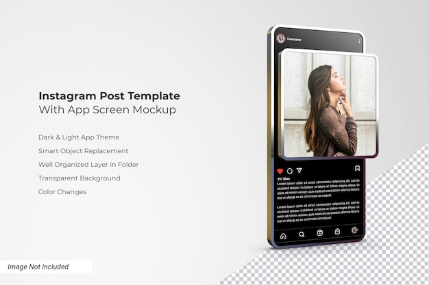 Makieta Posta Na Instagramie Z Ramką 3d