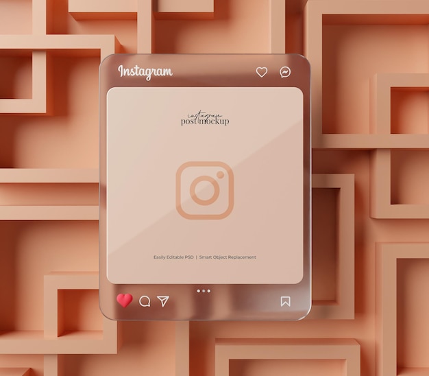 Makieta Postu Na Instagramie 3d Renderowana Scena