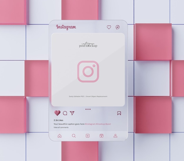 Makieta Postu Na Instagramie 3d Renderowana Scena