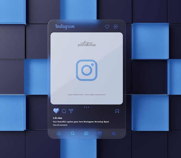 Makieta Postu Na Instagramie 3d Renderowana Scena