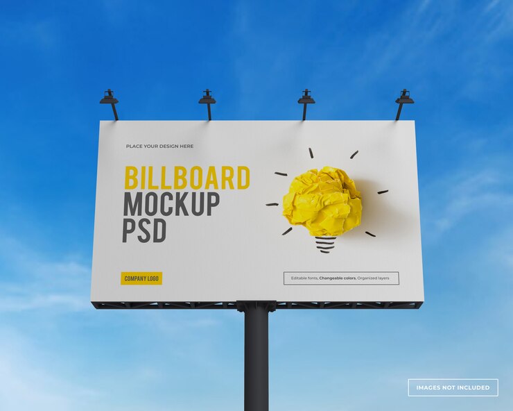PSD makieta prostokątnego billboardu