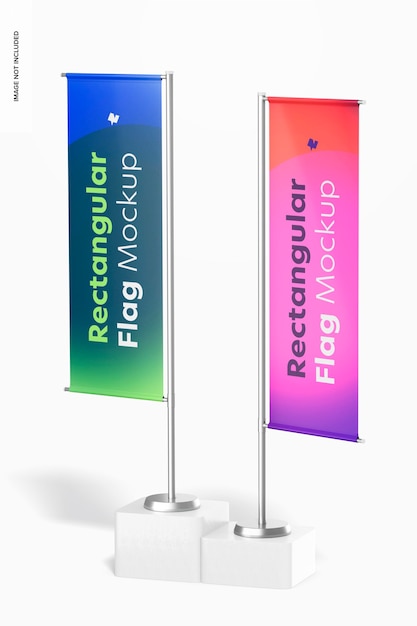 Makieta prostokątnych flag na podium