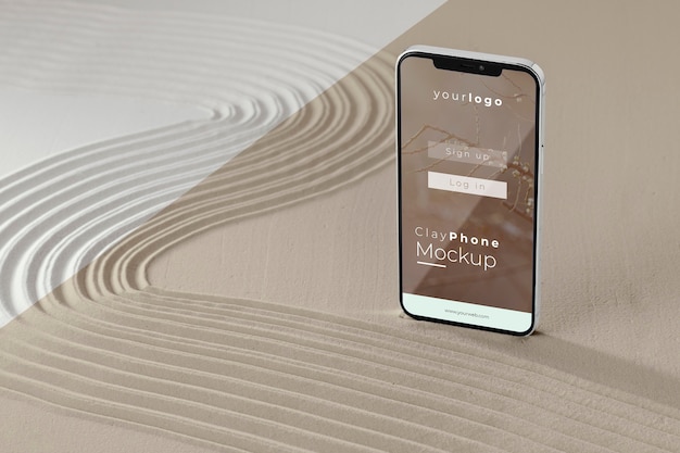 Makieta smartfona w asortymencie piasku