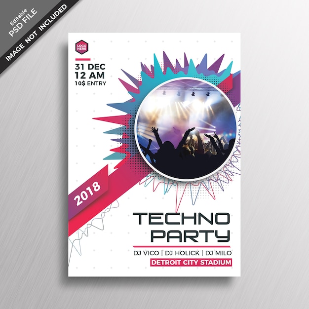 PSD makieta strony techno party