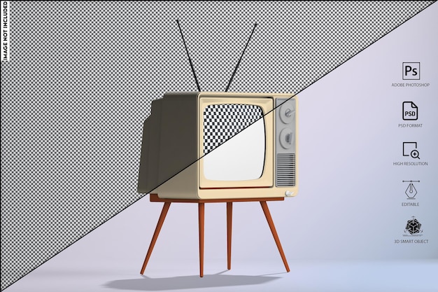 Makieta telewizora w stylu vintage