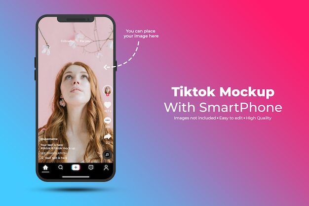 Makieta Tiktok na smartfonie