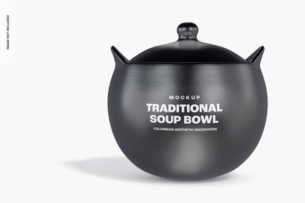 PSD makieta tradycyjnej miski zupy, widok z przodu
